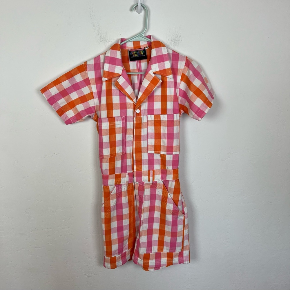 Big Bud Press Pink and Orange Checkered Jumpsuit
